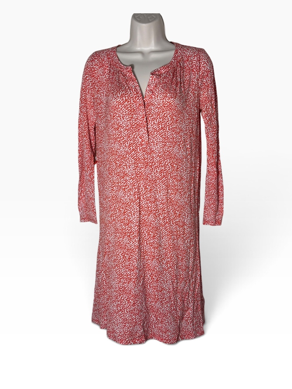 Boden Red & White Printed Long Sleeve Tunic Dress Women’s US 4R